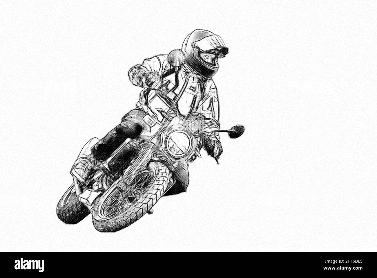 Man Riding Offroad Motocross Motocycle Sketch: ilustrações stock 1119171005
