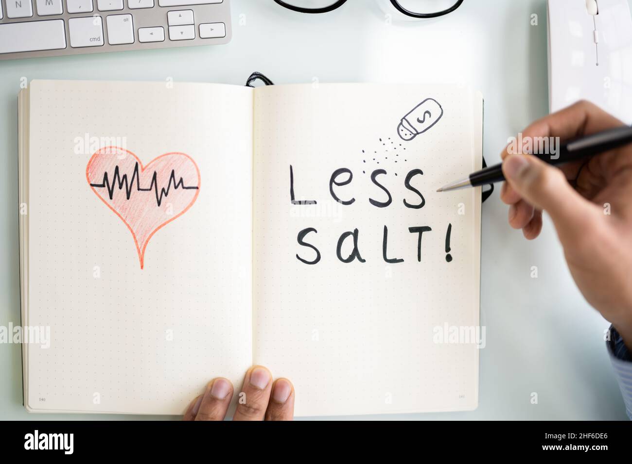Blood Pressure And Hypertension. Eat Less Salt And Low Sodium Diet