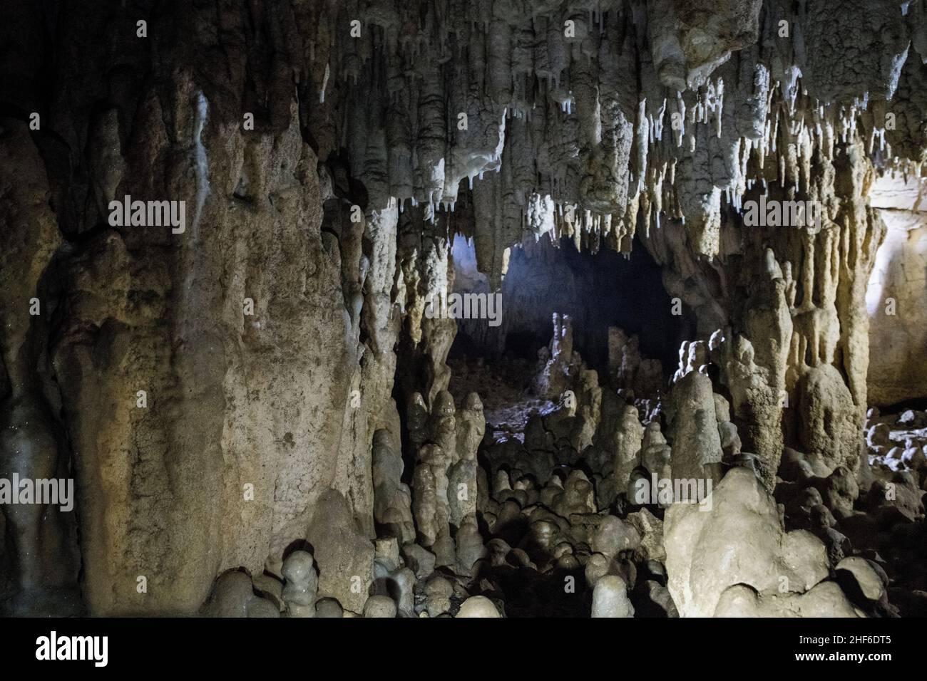 Tropstone cave in France,  Grottes de Waroly Stock Photo