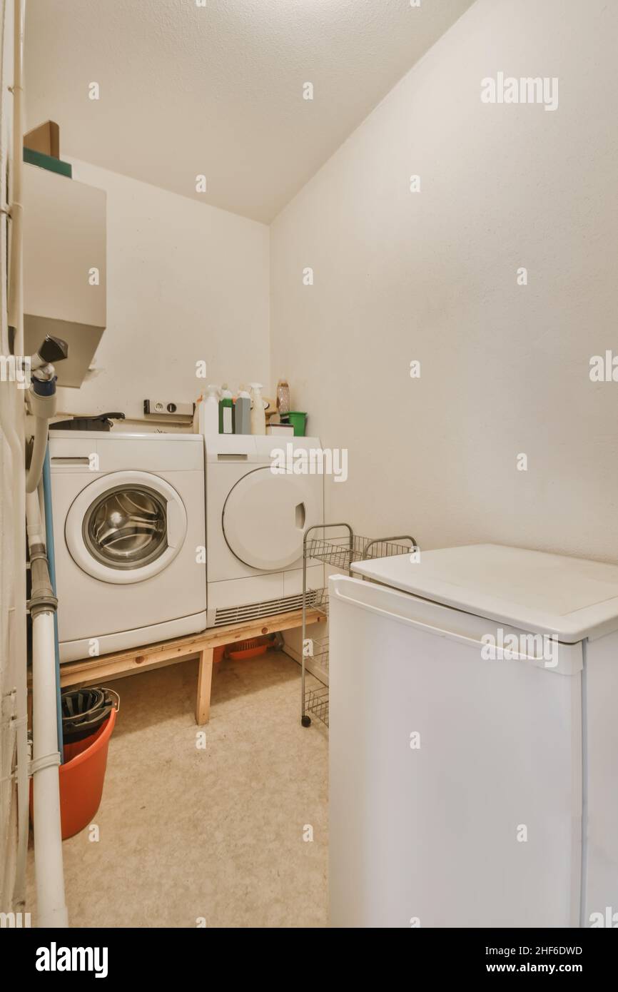 Laundry interior design in a luxury house Stock Photo - Alamy