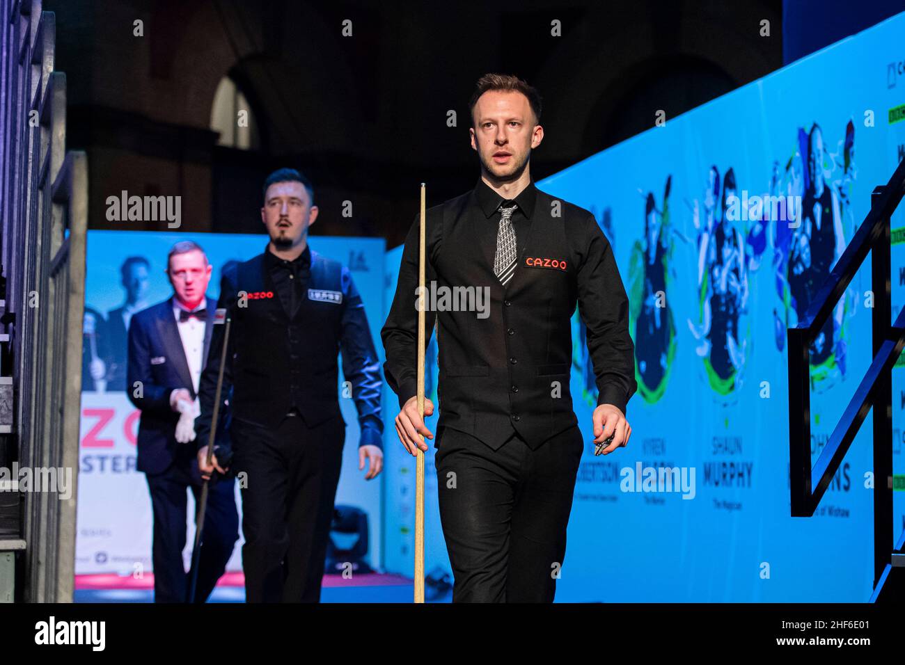 London, UK. 14th Jan, 2022. Judd Trump v Kyren Wilson on Day 6 matches during the 2022 Cazoo Master at Alexandra Palace on Friday, January 14, 2022 in LONDON ENGLAND. Credit: Taka G Wu/Alamy Live News Stock Photo