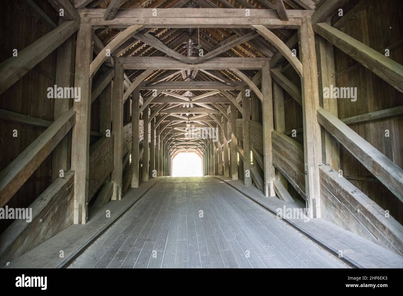 Hasle wooden bridge,  Emmental,  Switzerland Stock Photo