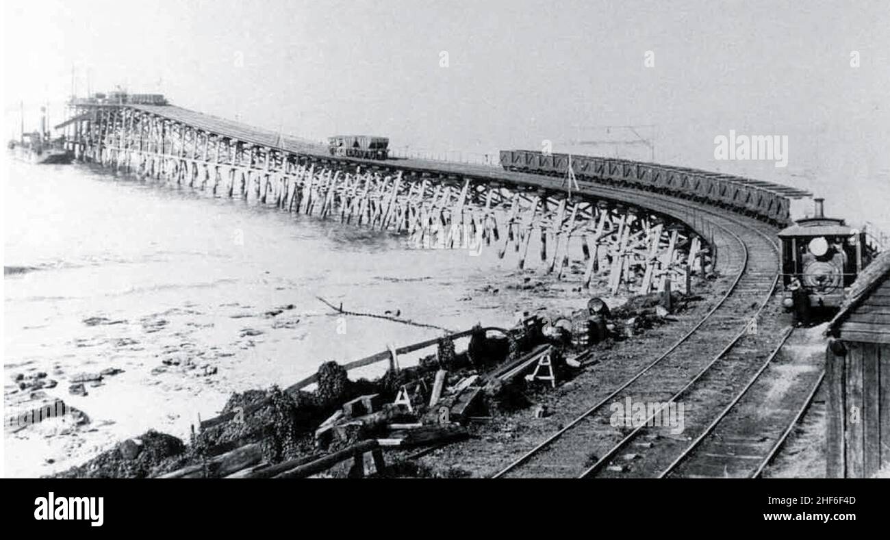 Sandon Point Jetty circa 1900 Stock Photo - Alamy