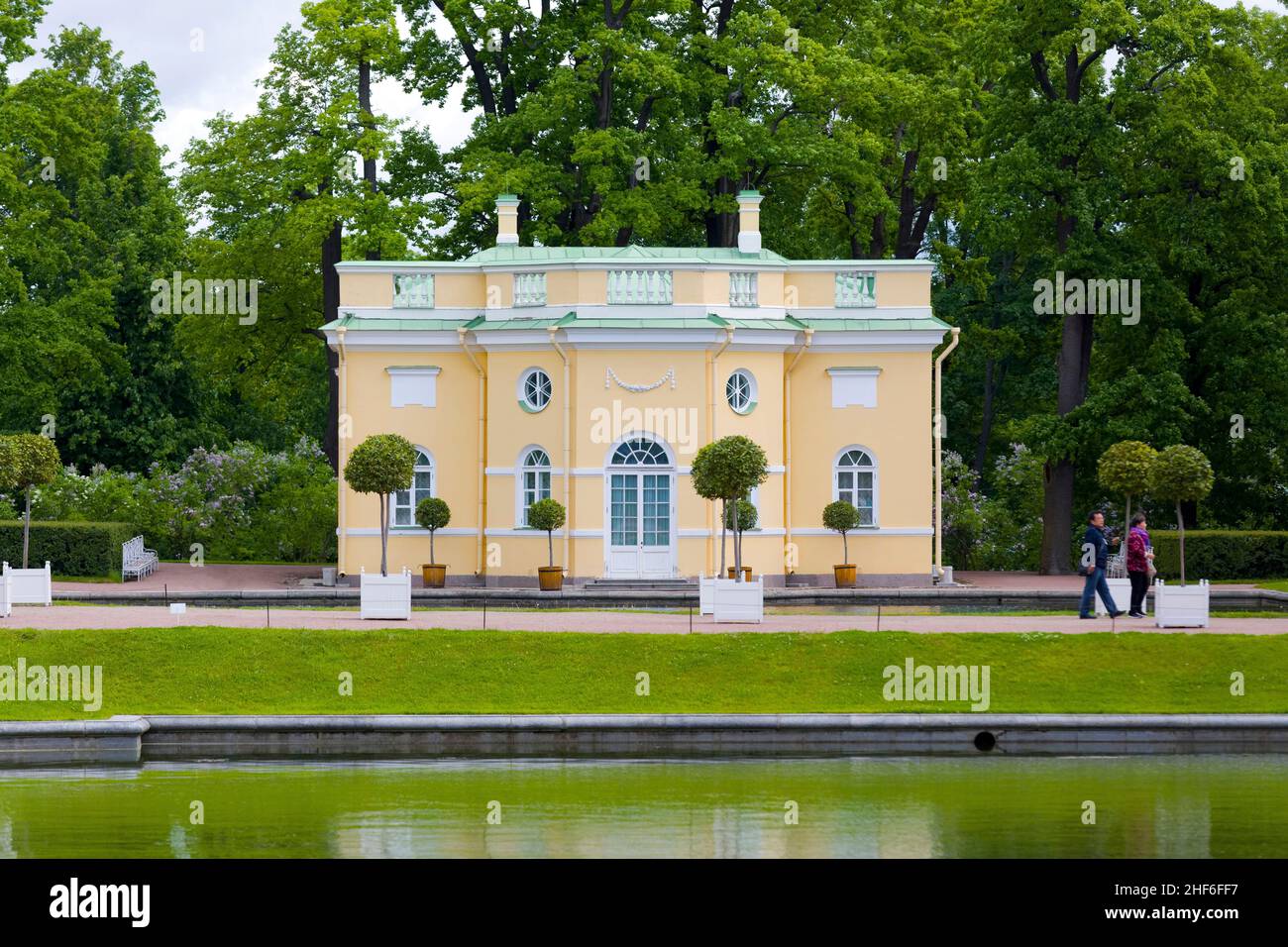 Buildings in Catherine Park,  Catherine Palace,  Pushkin,  near Saint Petersburg,  Russia Stock Photo