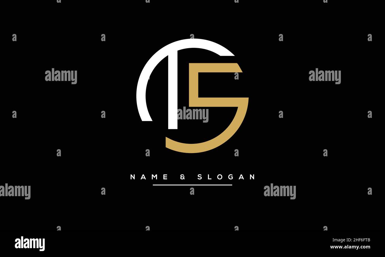 ST, TS Abstract Letters Logo monogram Stock Vector