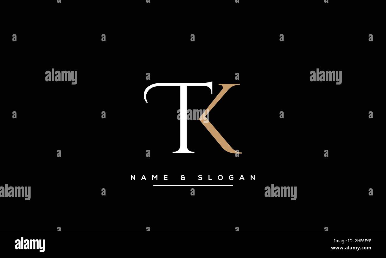 TK, KT Abstract Letters Logo monogram Stock Vector