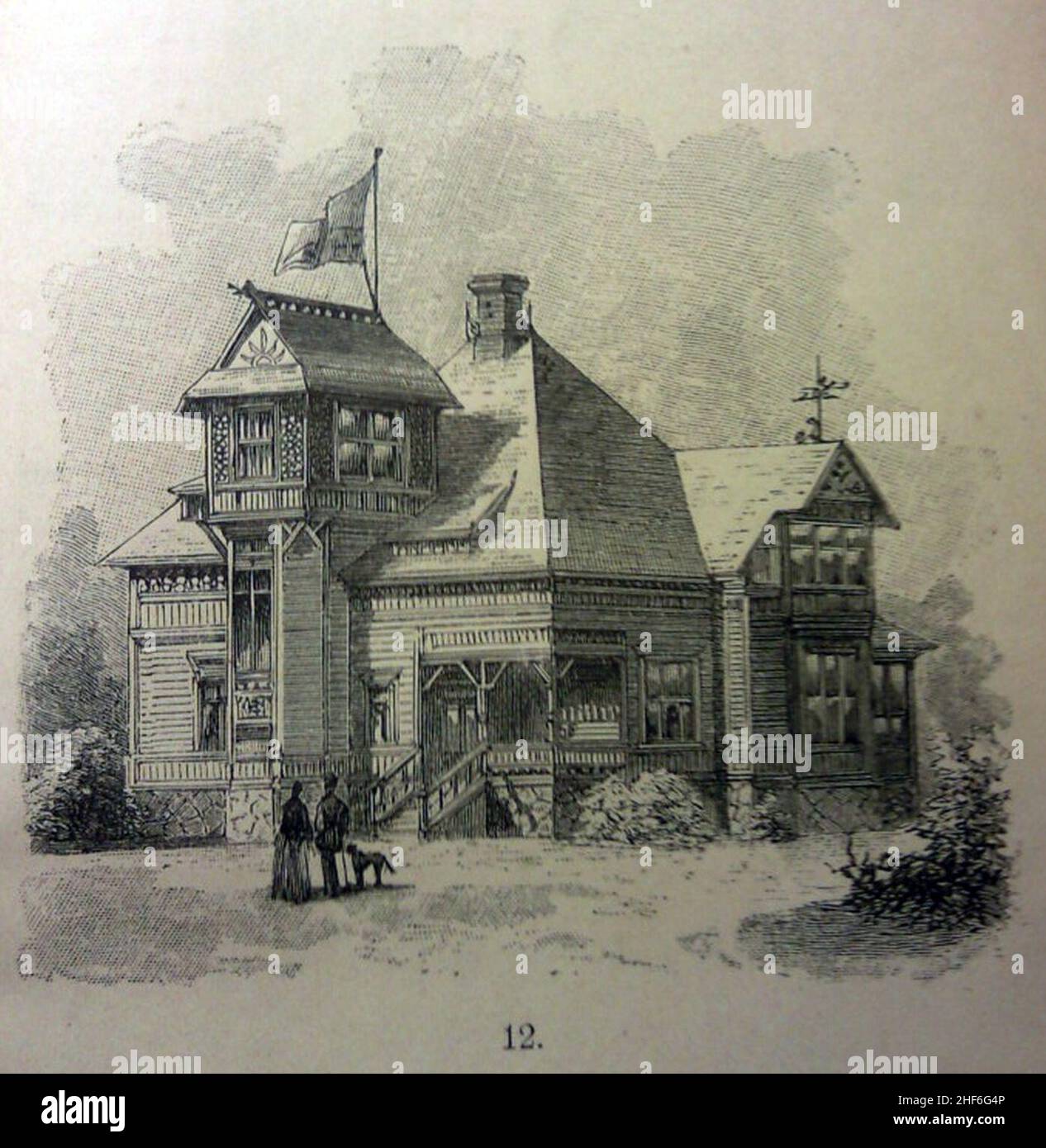 Schwedisches Holzhaus 1896-6. Stock Photo