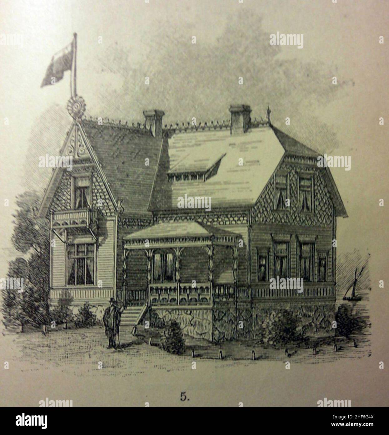Schwedisches Holzhaus 1896-3. Stock Photo
