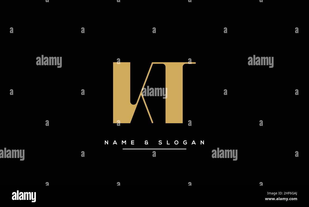 TK, KT Abstract Letters Logo monogram Stock Vector