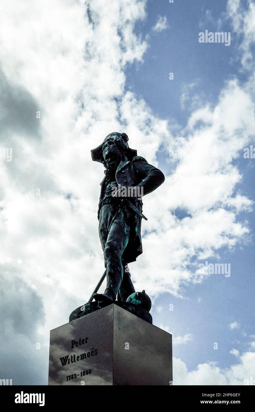 Statue of Peter Willemoes, 1783-1808, Danish sea hero and officer in ...