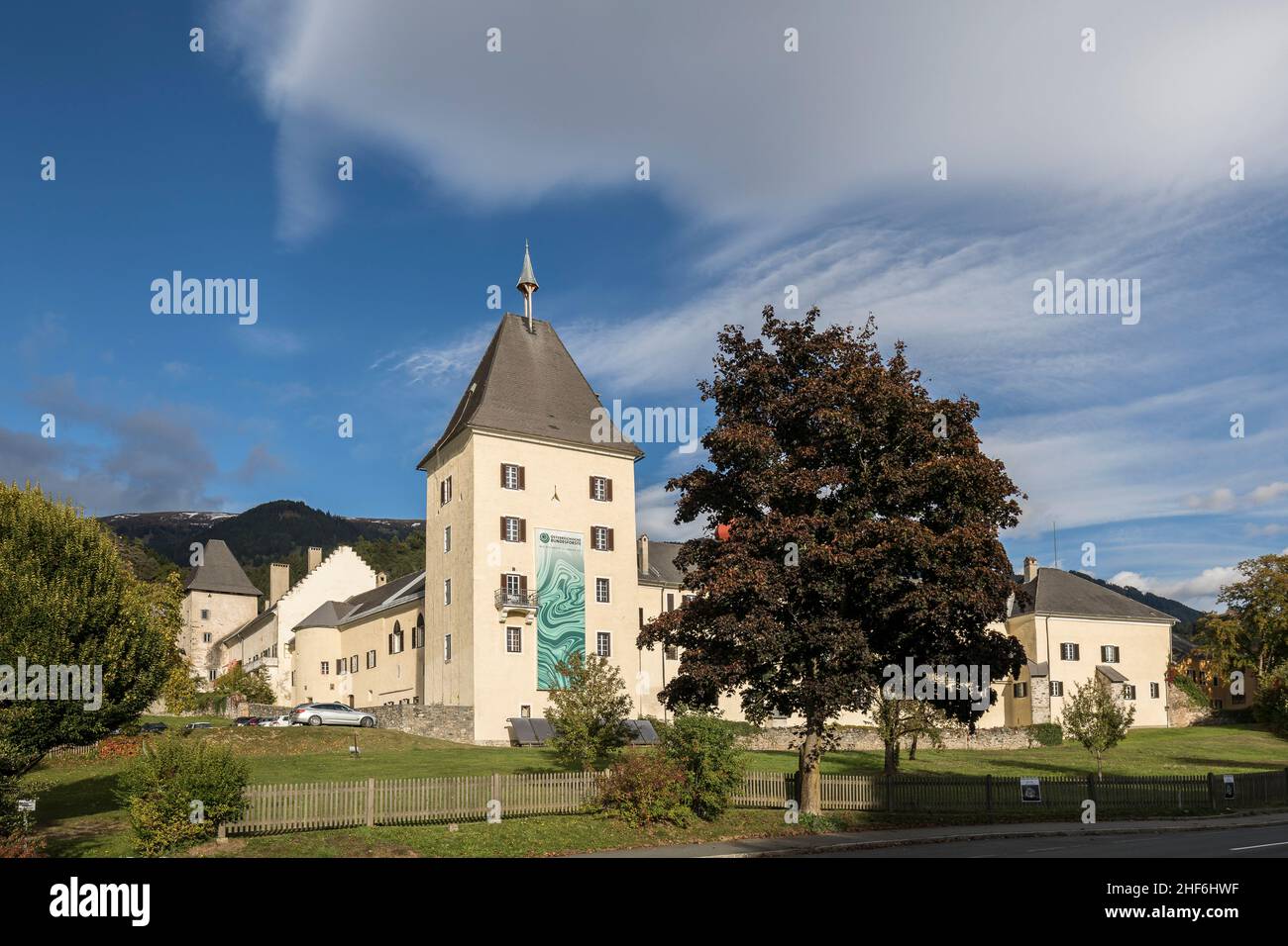 Millstatt Abbey (south view),  Millstatt am See,  Spittal an der Drau district,  Carinthia,  Austria,  Europe Stock Photo