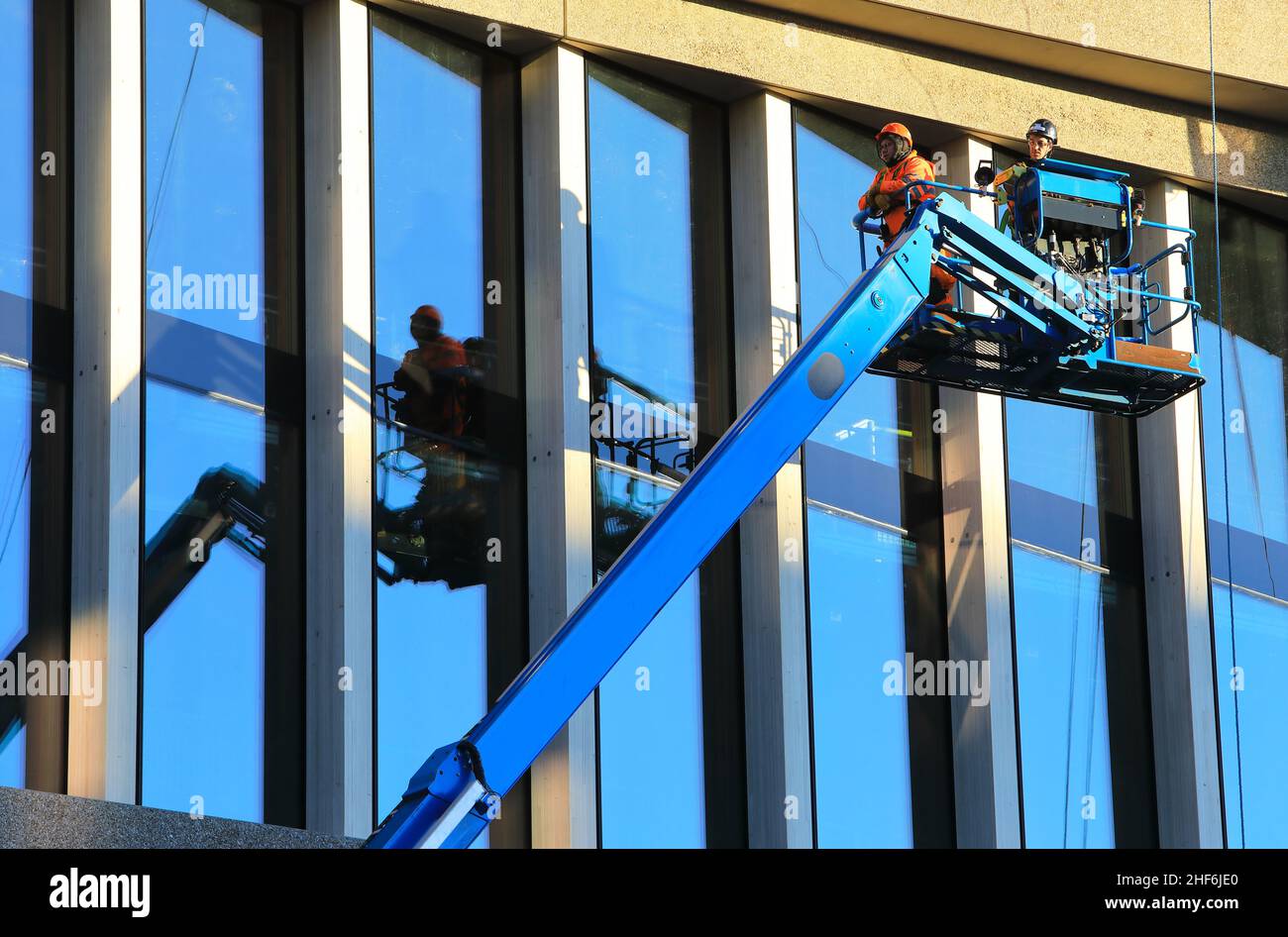 Construction on the new Google building at Kings Cross, in winter sunshine, January 2022, London, UK Stock Photo