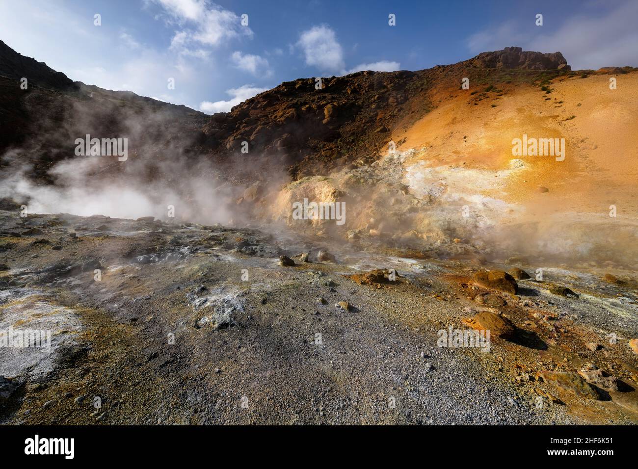Geothermal area,  KrÃ½suvík,  Iceland Stock Photo