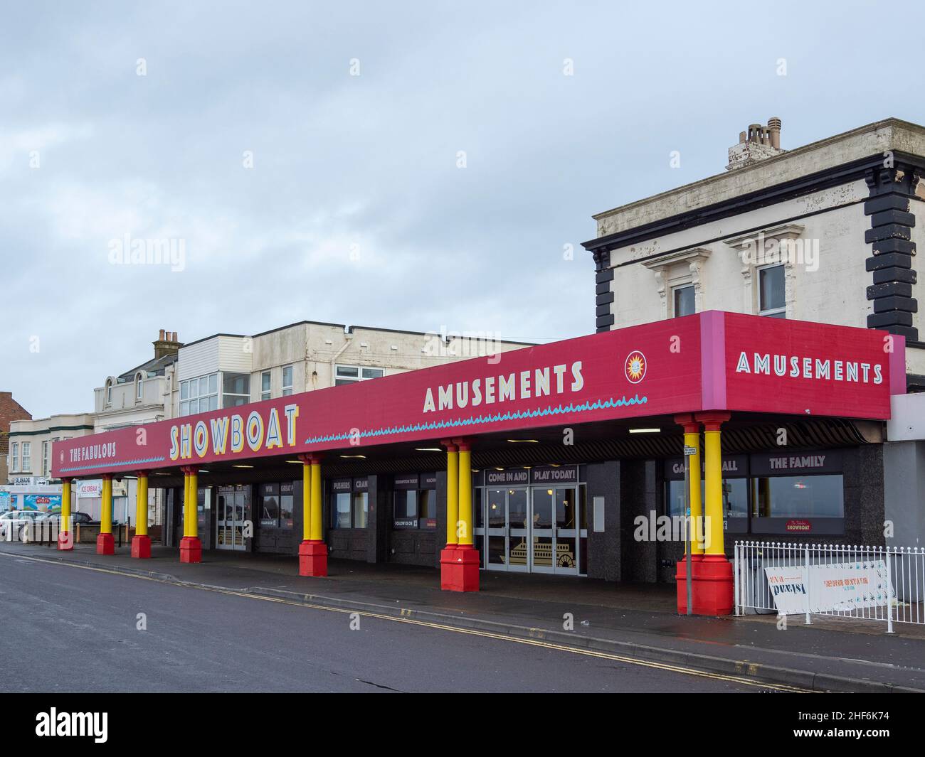 'The Fabulous Showboat' amusement centre, The Esplanade, Burnham-on-Sea, Somerset Stock Photo