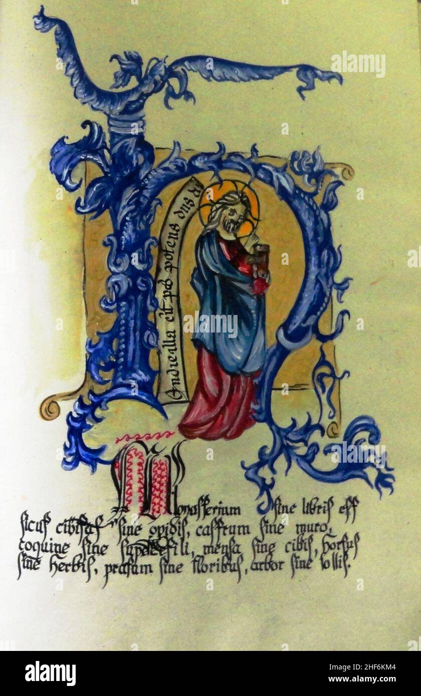 Schriftstück im Kartäuserkloser Seiz, Slowenien. Stock Photo