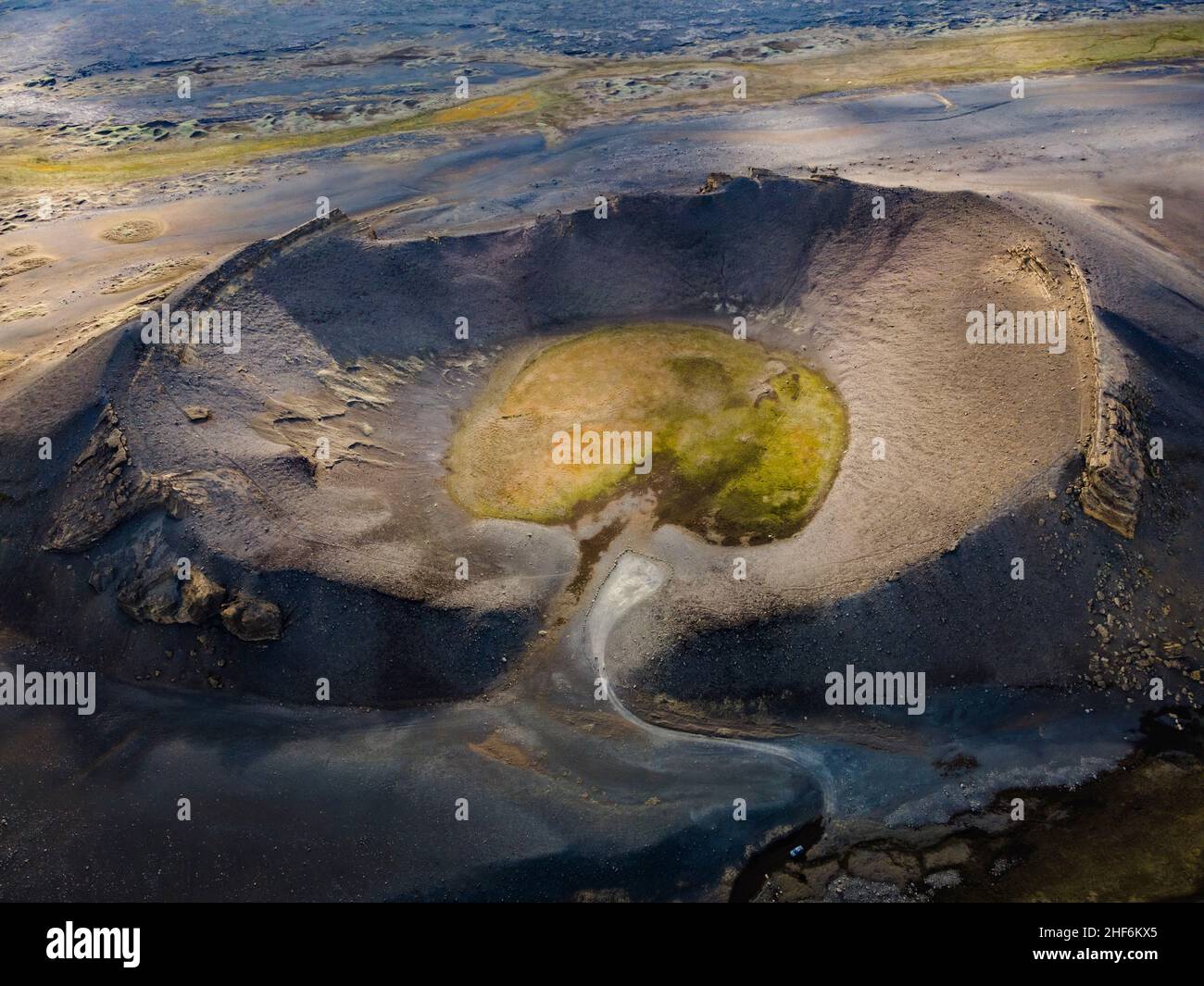 Volcano,  crater,  Hrossaborg,  Iceland Stock Photo