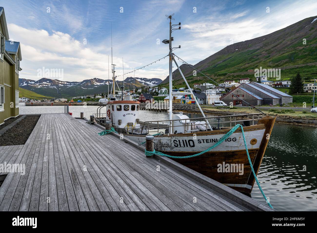 Parish,  fishing village,  SiglufjörÃ°ur,  Iceland Stock Photo