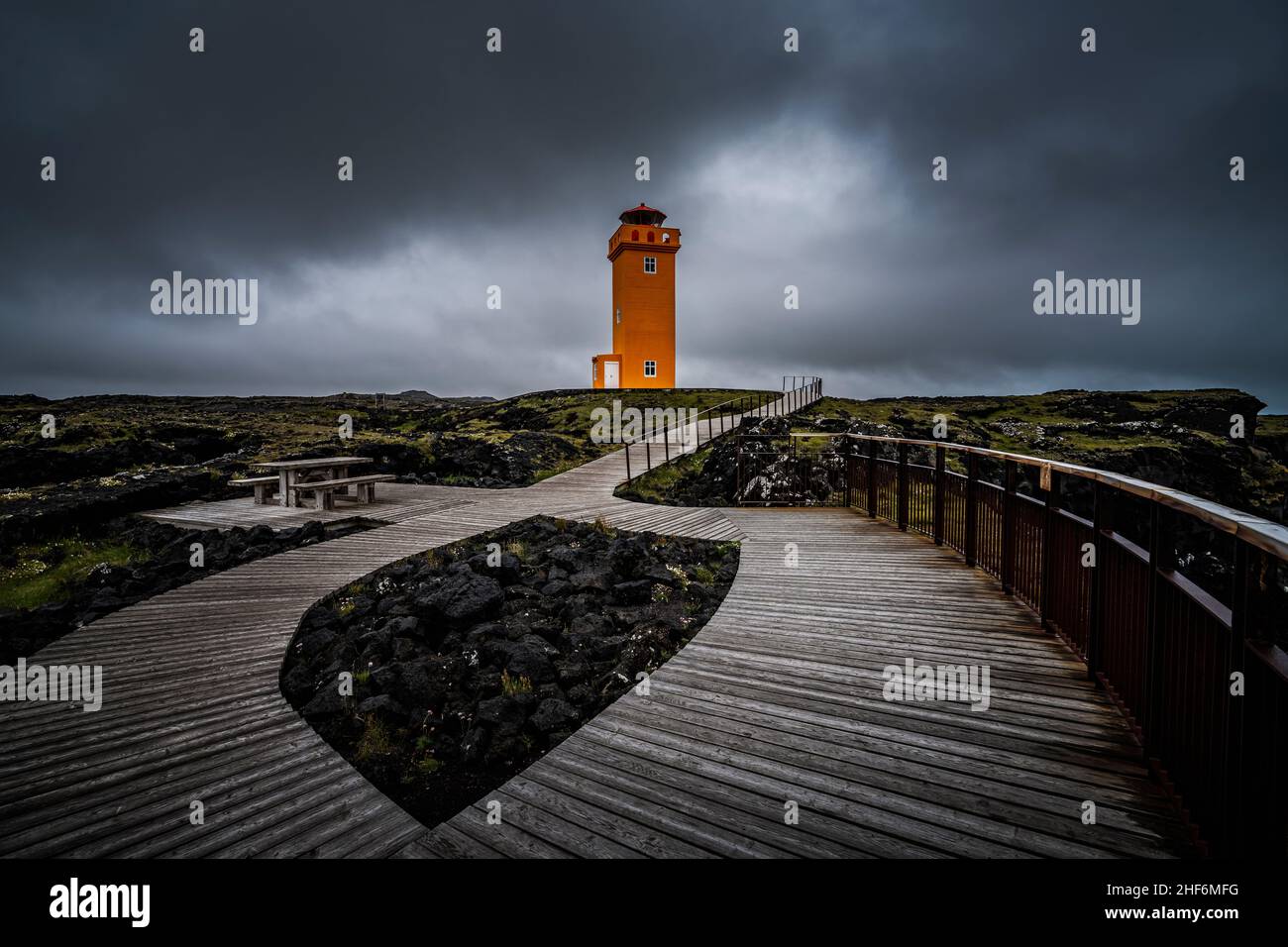 Lighthouse,  Svörtuloft,  Snæfellsnes,  Iceland Stock Photo