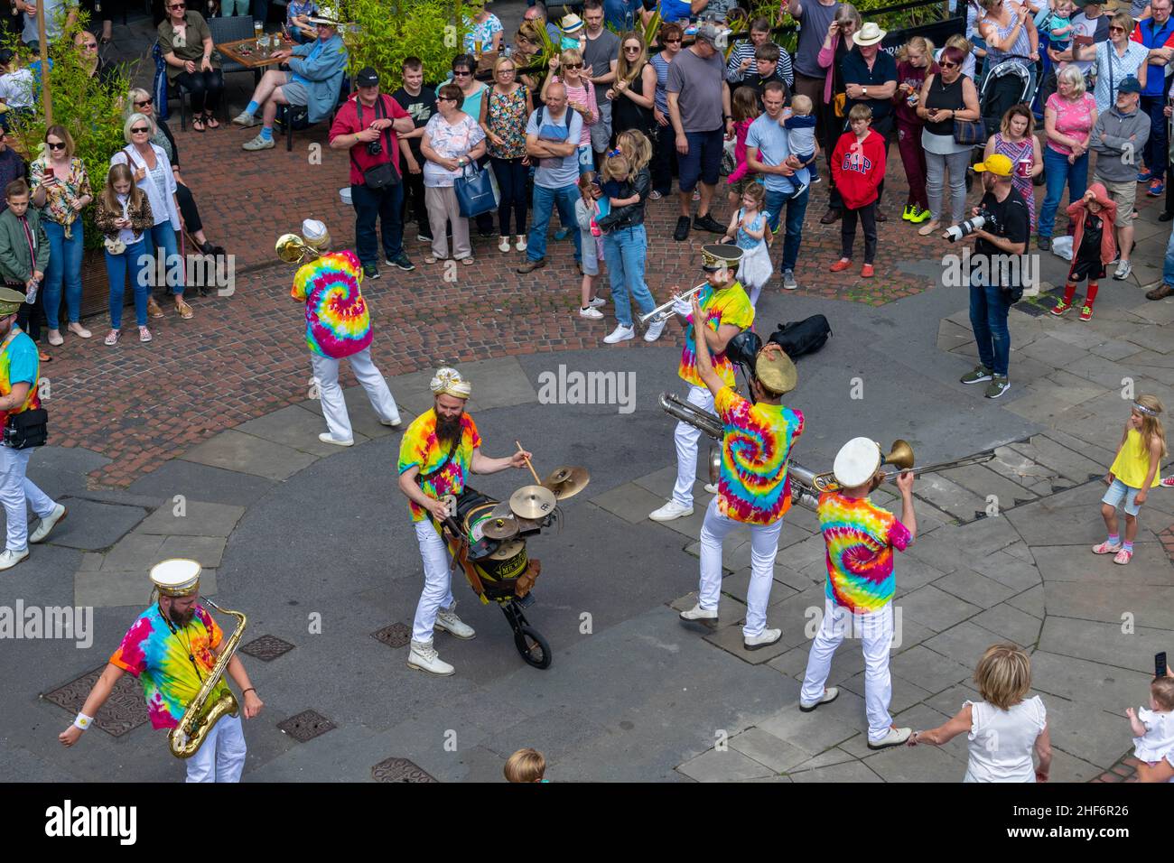 Durham Brass Festival, a lively festival with 10 days of outstanding performances. Thousands flock to watch the live events and dance Stock Photo