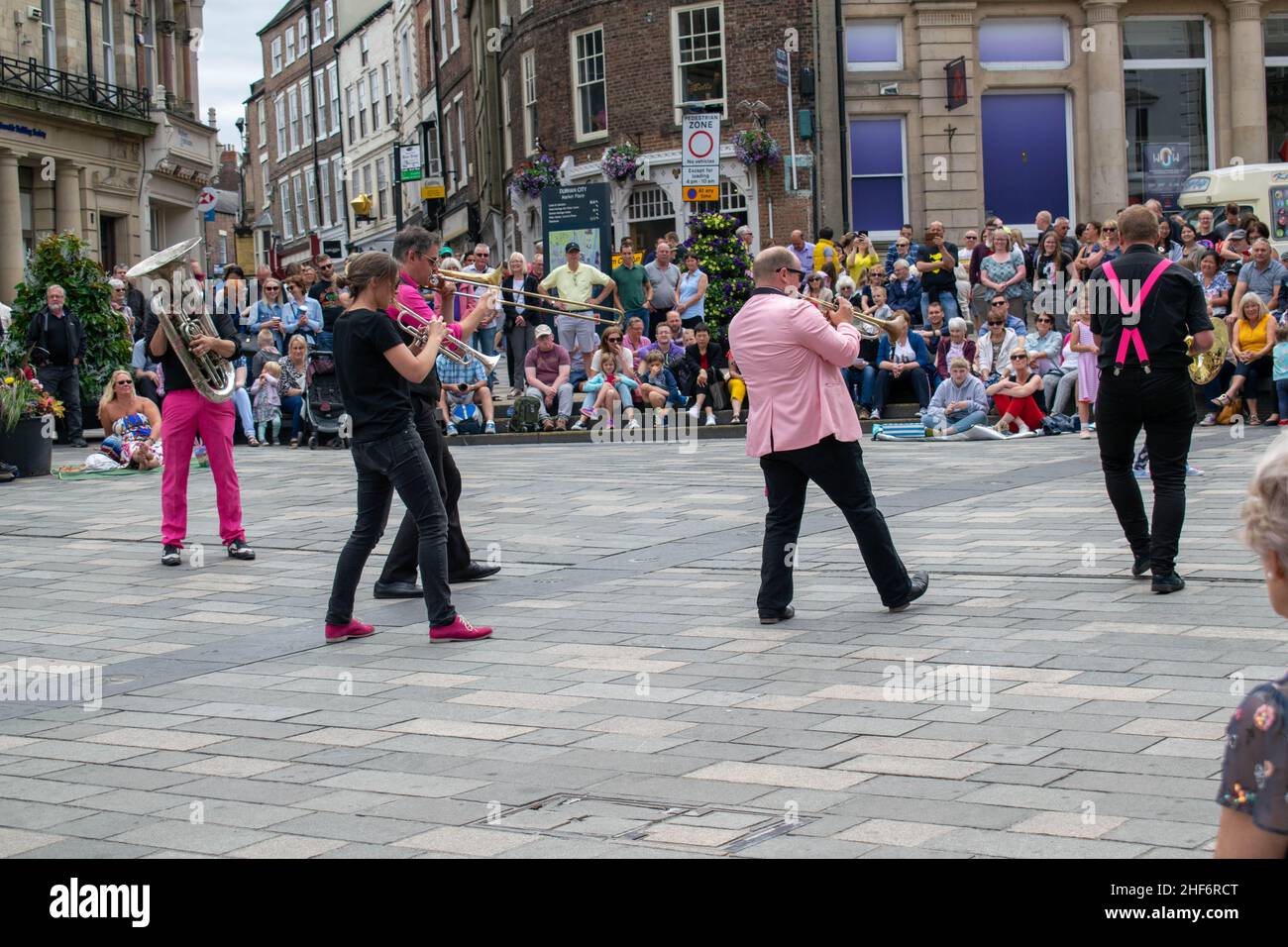 Durham Brass Festival, a lively festival with 10 days of outstanding performances. Thousands flock to watch the live events and dance Stock Photo