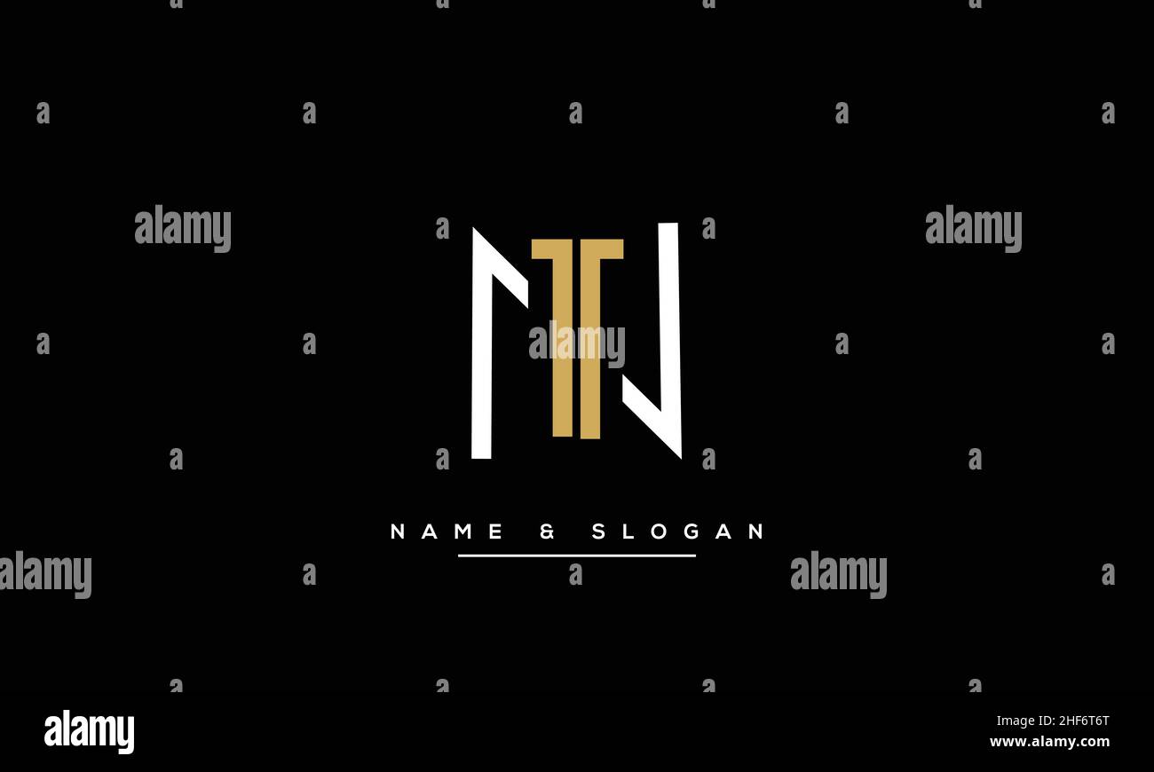 TN, NT Abstract Letters Logo monogram Stock Vector
