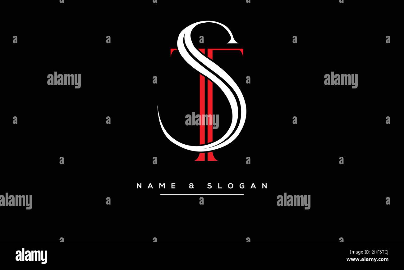 ST, TS Abstract Letters Logo monogram Stock Vector