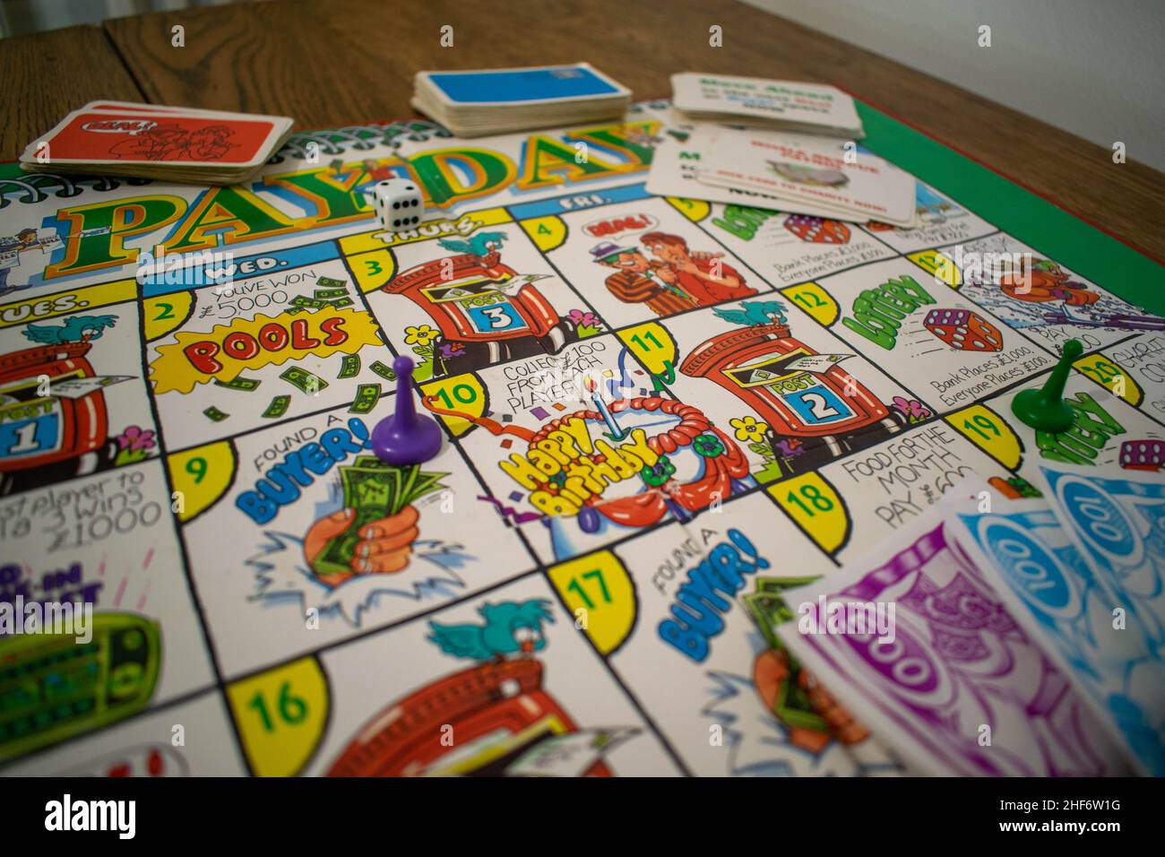 Durham, UK - 20th July 2019: Waddingtons Payday board game. Money Management. Pay Day is a board game originally made by Parker Brothers (now a subsid Stock Photo