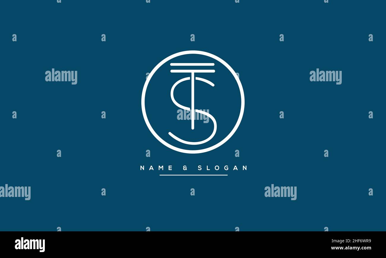 TS, ST Abstract Letters Logo monogram Stock Vector