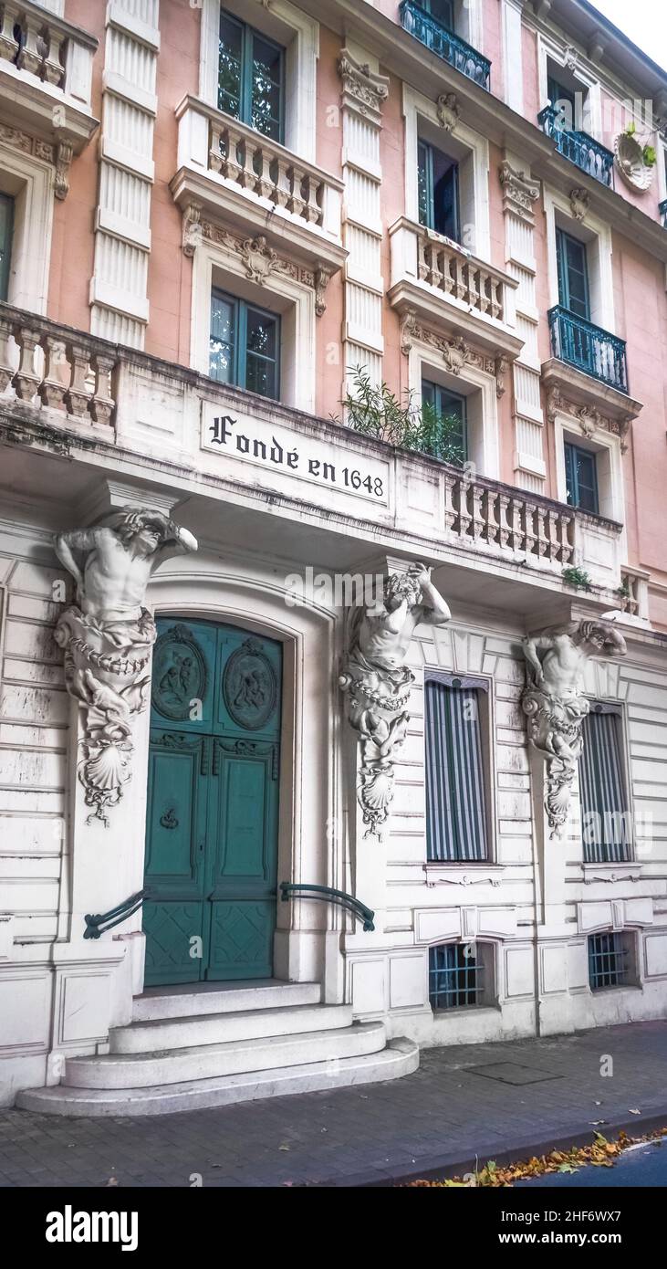 Hotel de la Dorade in Narbonne. Founded in 1618 by Jean Poulard. Stock Photo