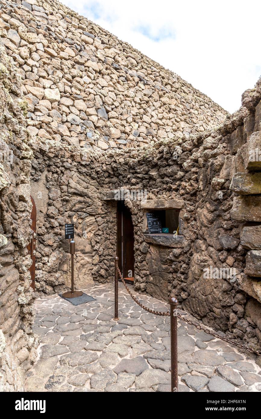 Entrance,  Mirador del Rio,  designed by César Manrique,  Spanish artist from Lanzarote,  1919-1992,  Lanzarote,  Canaries,  Canary Islands,  Spain,  Europe Stock Photo