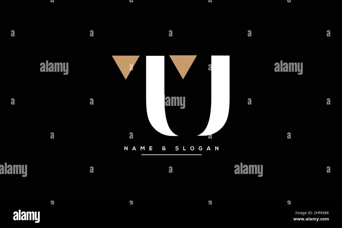 TU, UT Abstract Letters Logo monogram Stock Vector