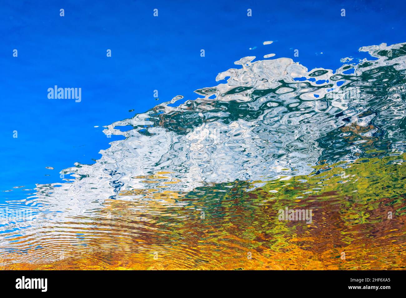 abstract image,  reflections on the water surface,  reflections of mountains on the lake Stock Photo