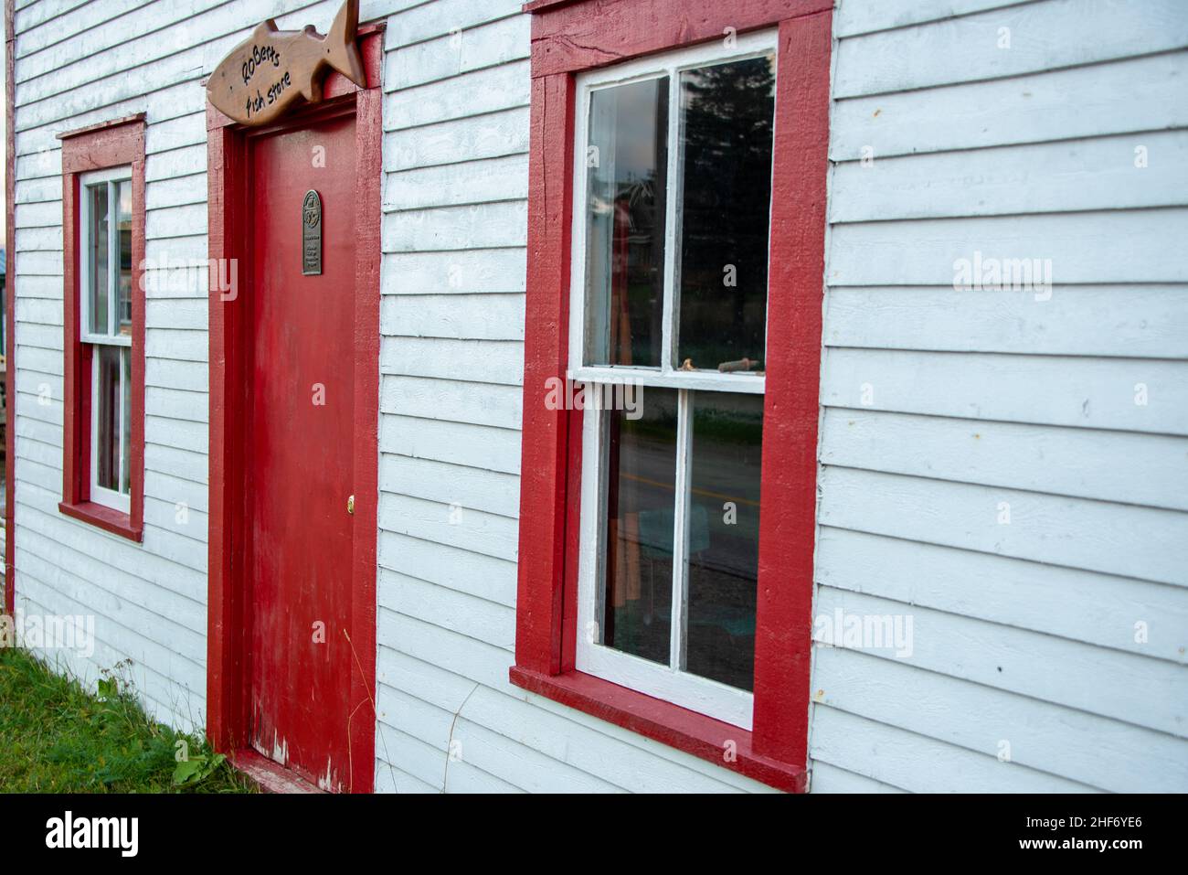 Woody Point, Newfoundland, CanadaJanuary 2022 Robert's Fish Store is