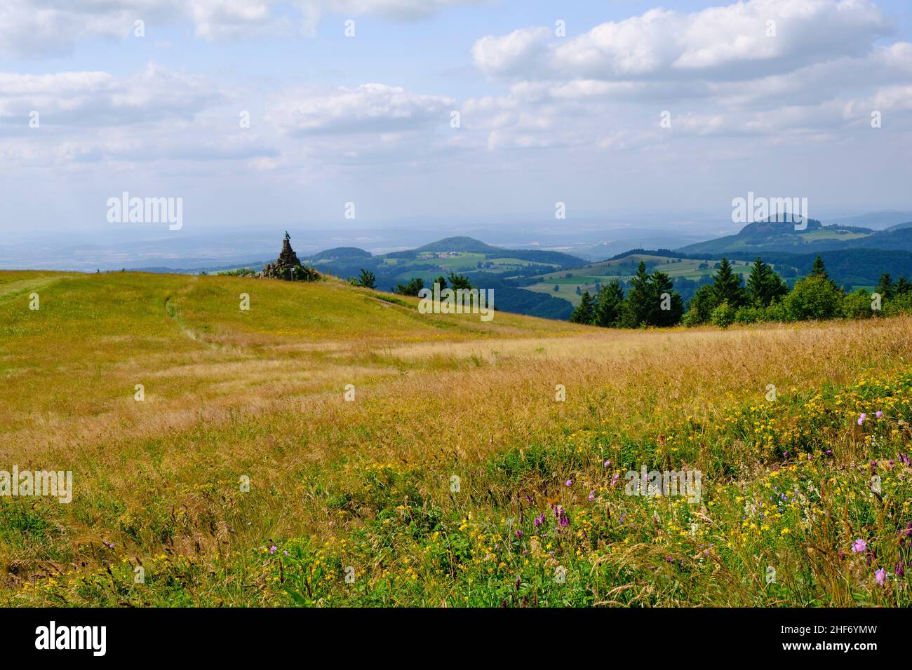 The Wasserkuppe, the highest mountain in the Rhön in autumn, Rhön Biosphere Reserve, Hesse 