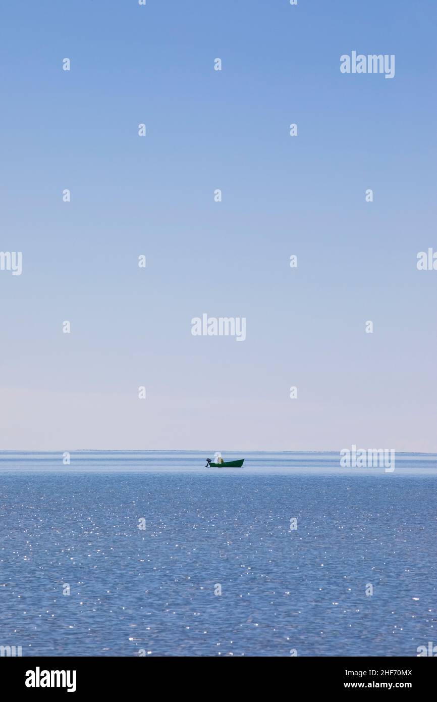 boat with sea and sky Stock Photo