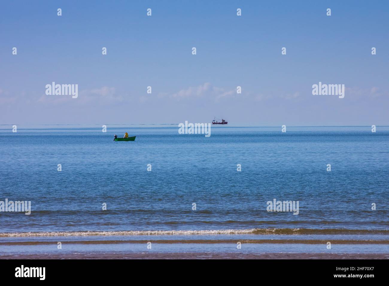 boats with sea and sky Stock Photo