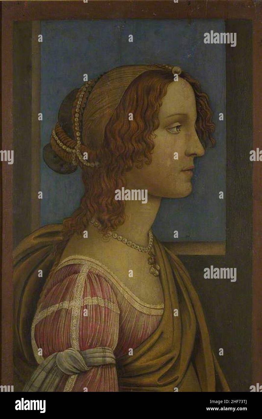 Sandro Botticelli (1444-1445-1510) (follower of) - A Lady in Profile Stock Photo