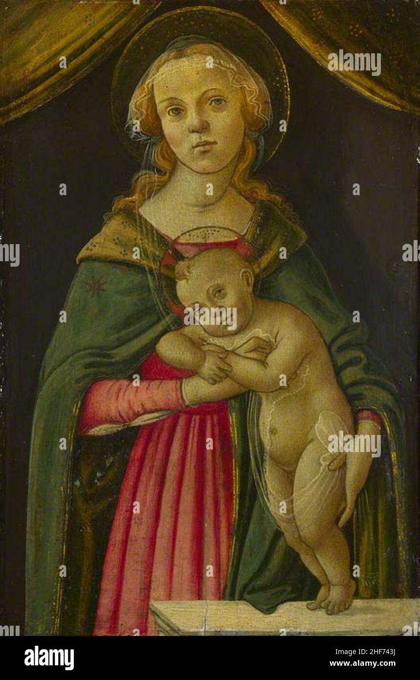 Sandro Botticelli (1444-1445-1510) (follower of) - The Virgin and Child Stock Photo
