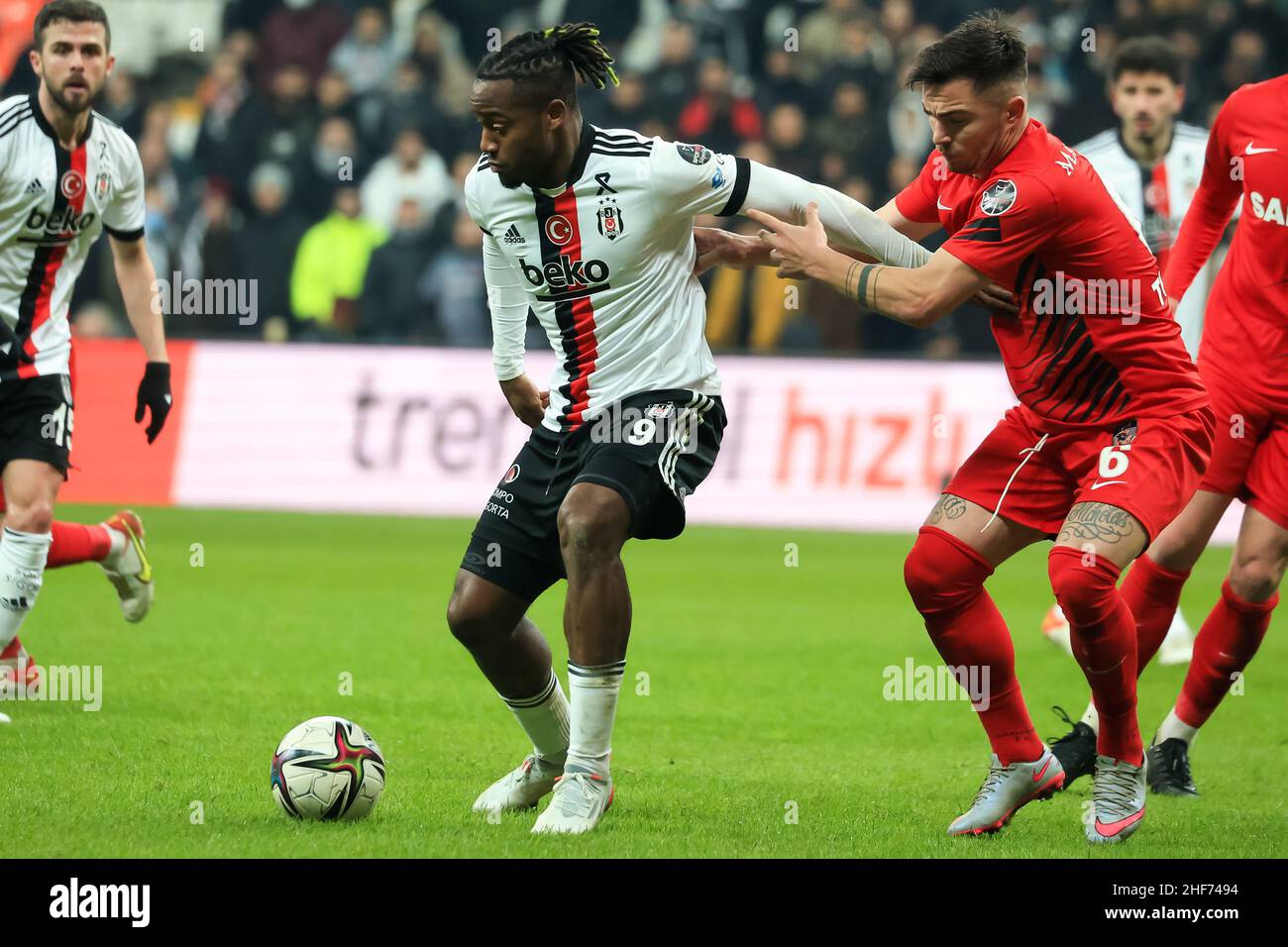 Michy Batshuayi of Besiktas JK and Alin Tosca of Gaziantep FK battle  News Photo - Getty Images