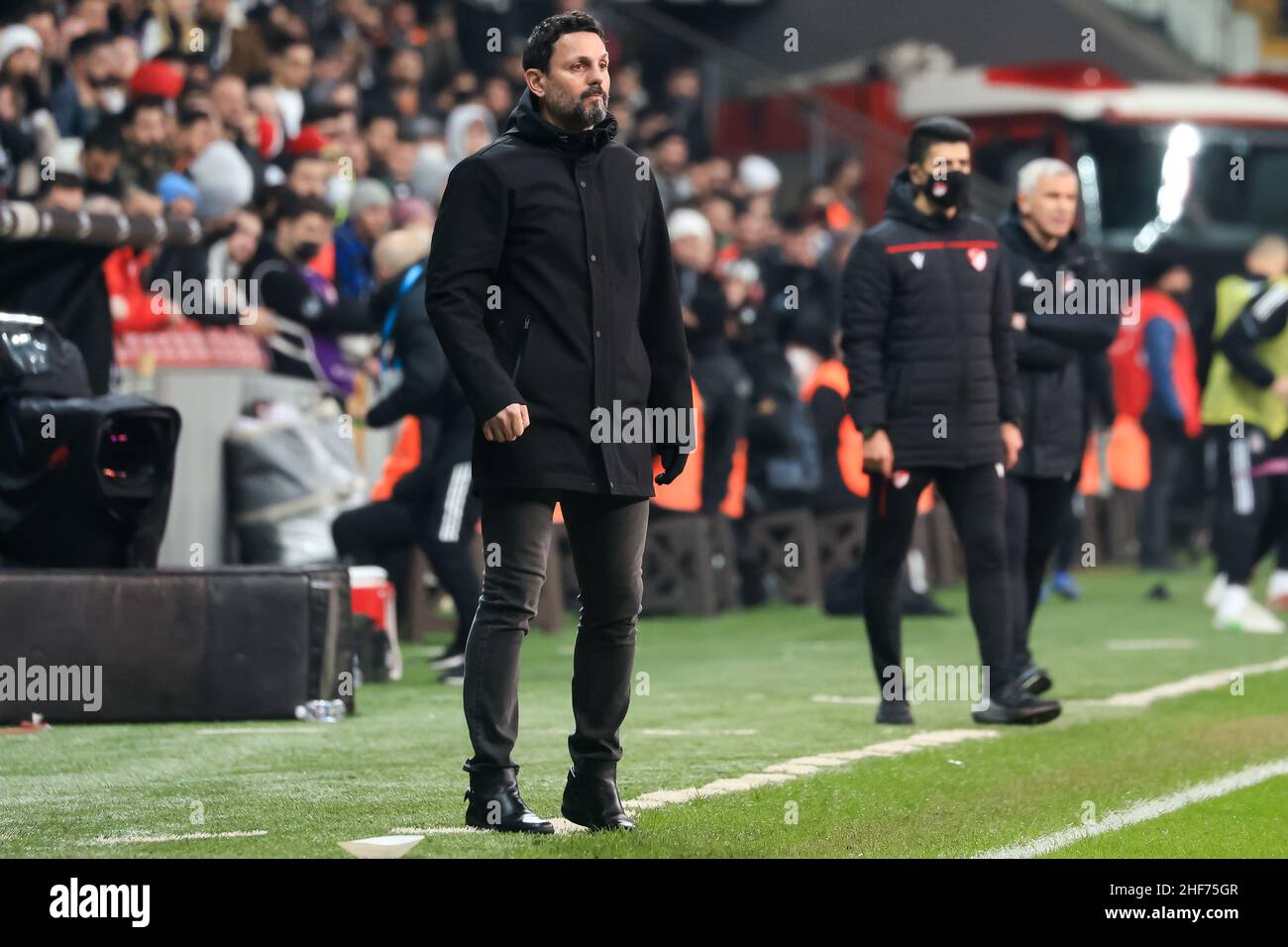 Istanbul, Turkey. 14th Jan, 2022. ISTANBUL, TURKEY - JANUARY 14: Coach Erol  Bulut of Gaziantep FK during the Turkish Super Lig match between Besiktas  and Gaziantep FK at Vodafone Park on January