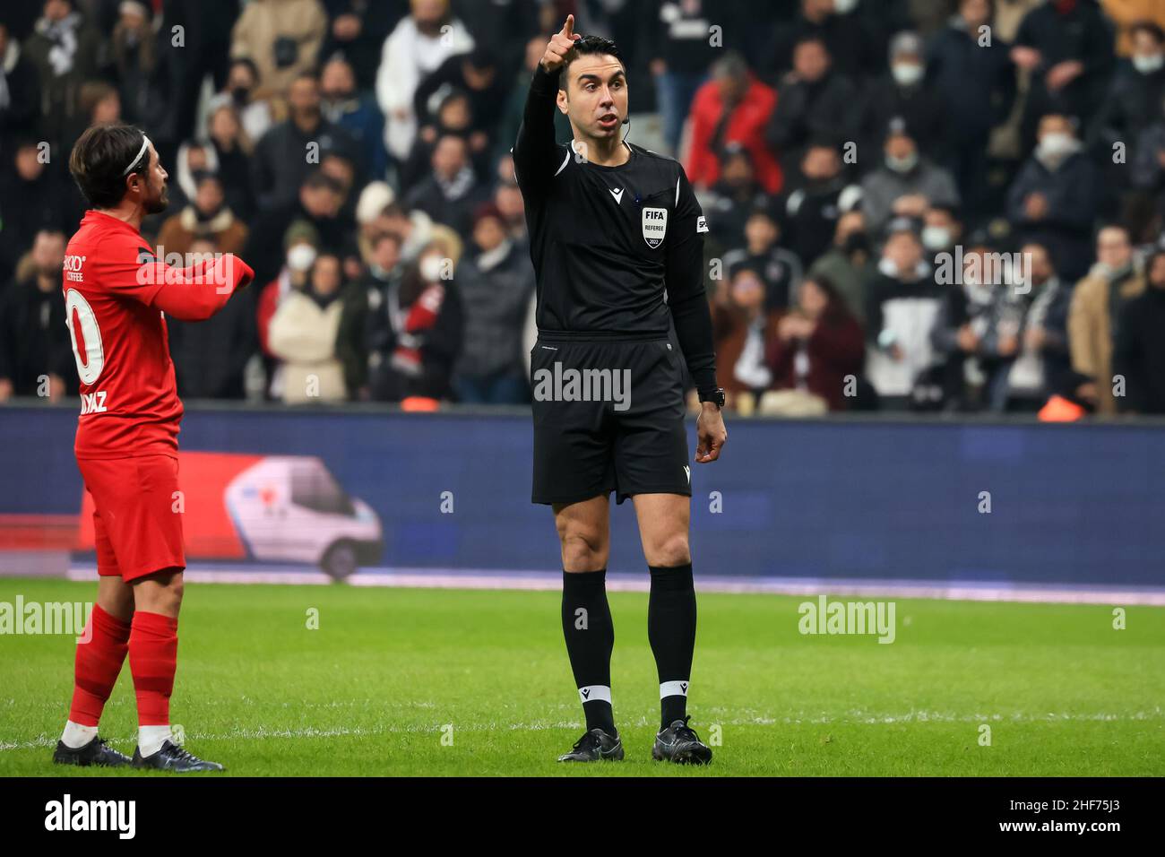 Istanbul, Turkey. 14th Jan, 2022. ISTANBUL, TURKEY - JANUARY 14: Valentin  Rosier of Besiktas JK runs with the ball during the Turkish Super Lig match  between Besiktas and Gaziantep FK at Vodafone