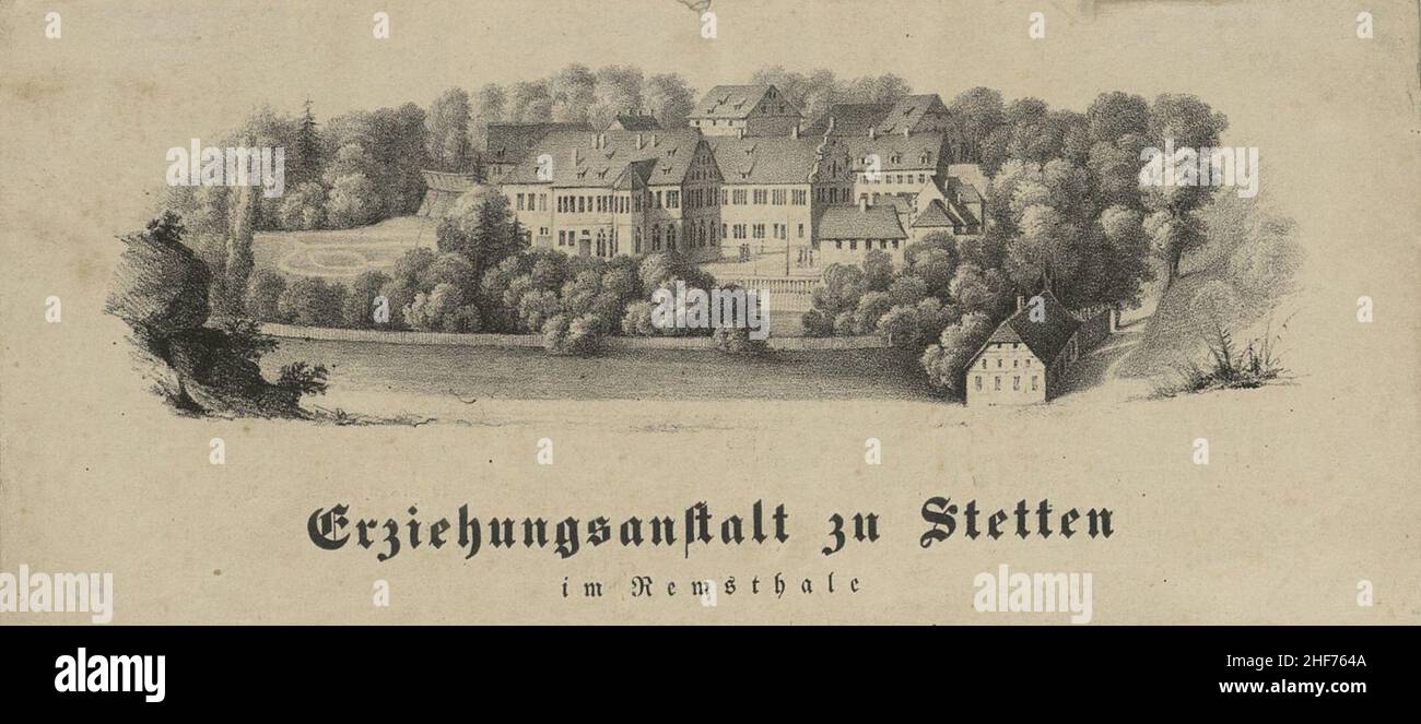Schloss stetten remstal 1840. Stock Photo