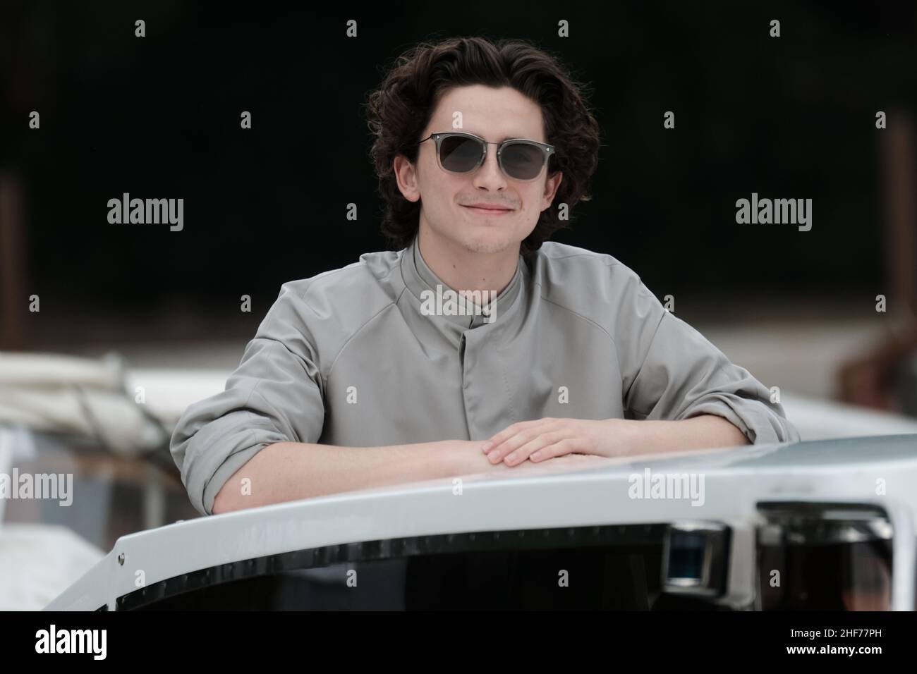 Timothee Chalamet is seen arriving at the 76th Venice Film Festival on September 02, 2019 in Venice, Italy Stock Photo