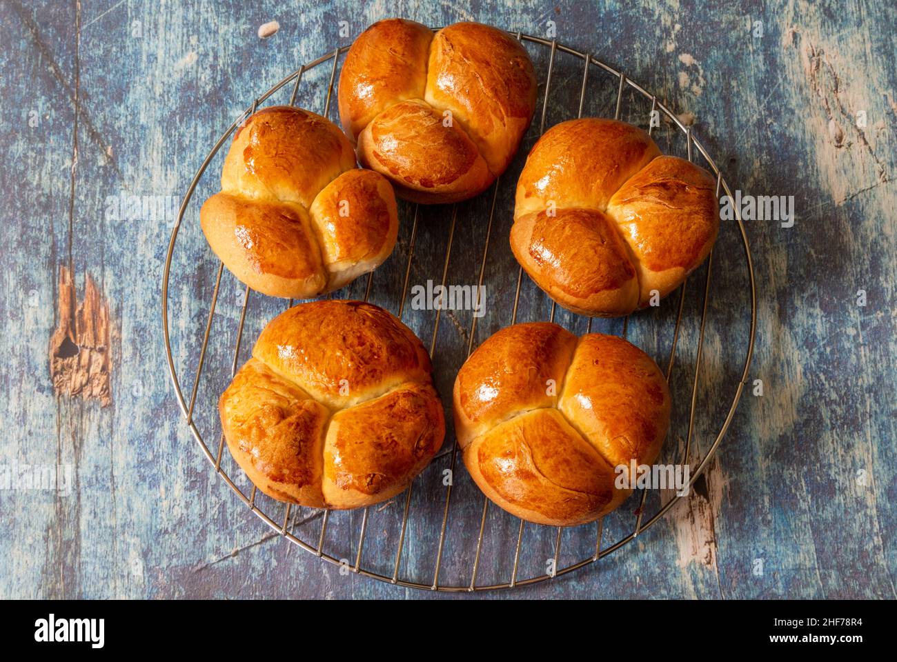 Homemade bread rolls fresh out of the oven Stock Photo