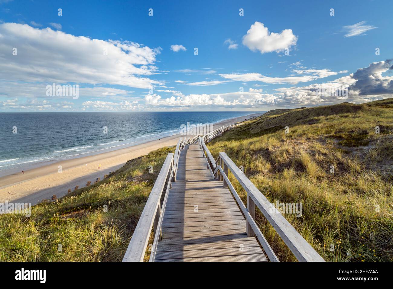 Boardwalk to the beach of Wenningstedt,  Sylt Island,  Schleswig-Holstein,  Germany Stock Photo