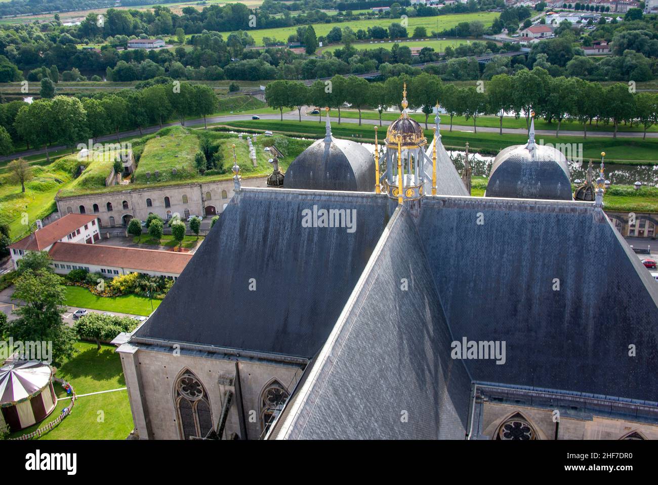 France,  Lorraine,  Grand Est region,  Meurthe-et-Moselle department,  Toul / Tull,  view from the St-Etienne cathedral Stock Photo