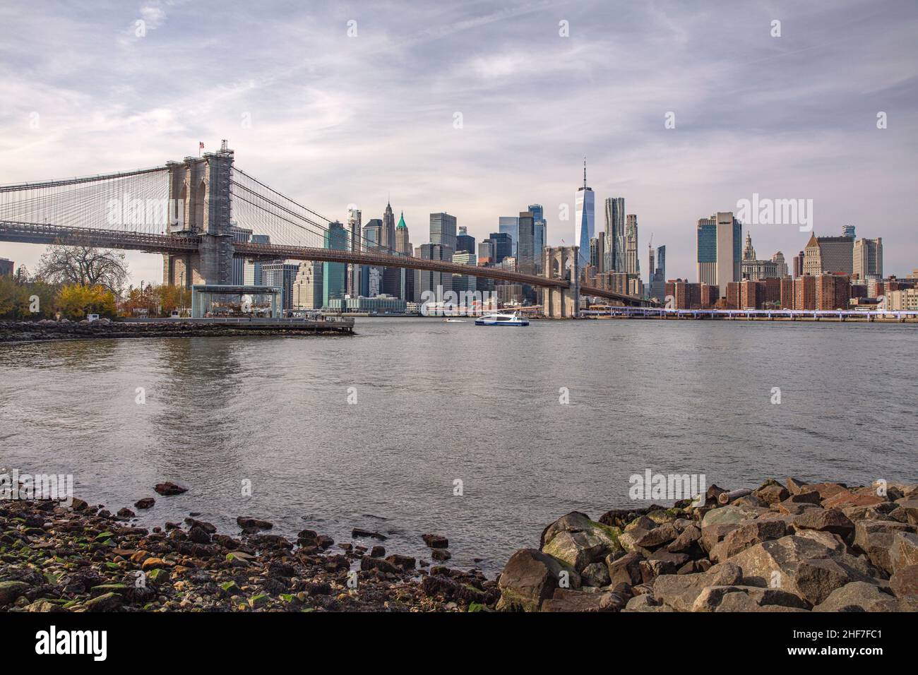 USA, New York City, Manhattan, Brooklyn Bridge, skyline Stock Photo Alamy