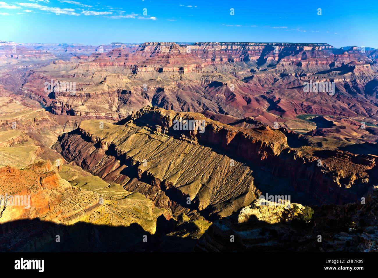 Grand canyon at sunset with river Colorado Stock Photo