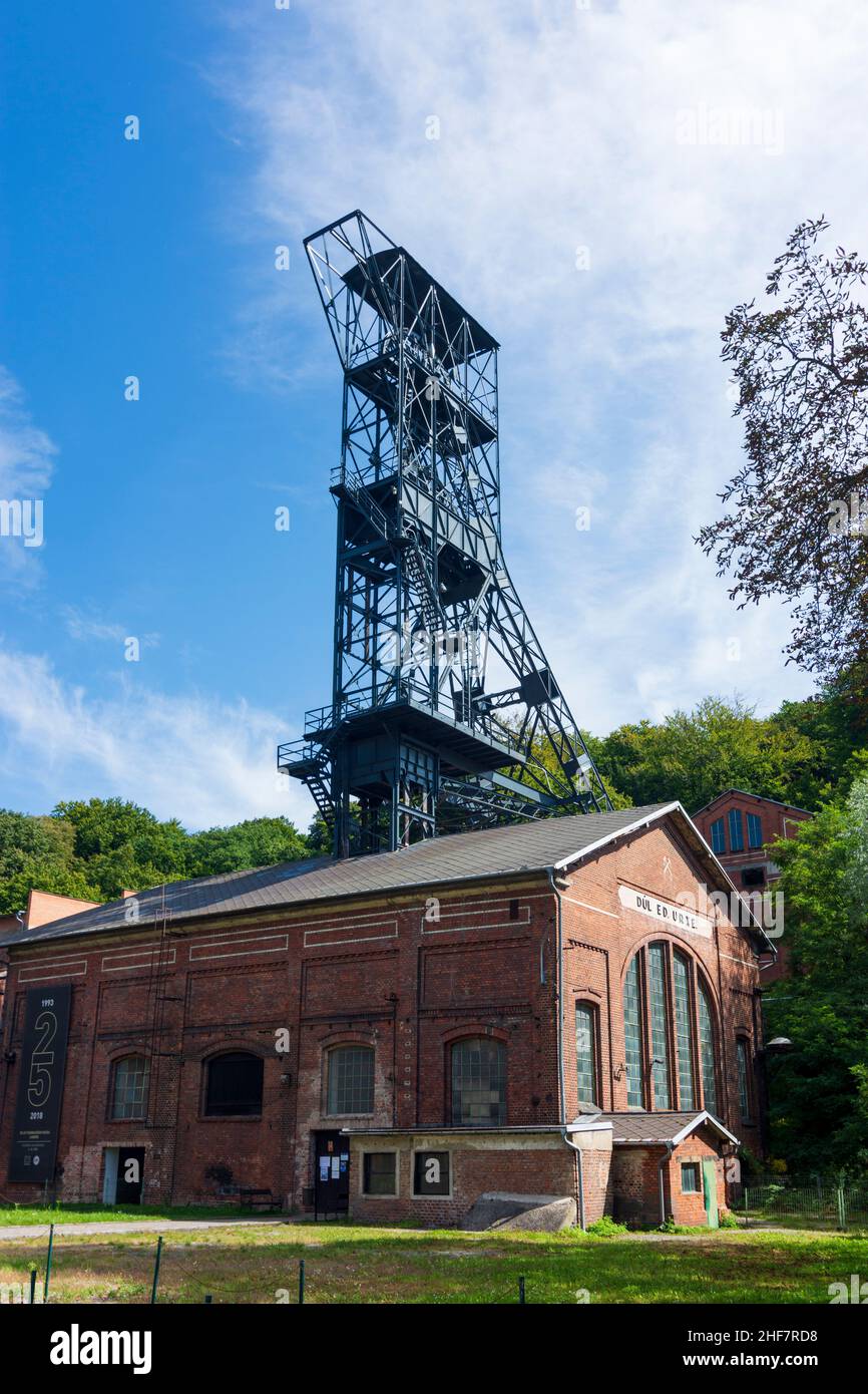 Ostrava (Ostrau),  Mining museum Landek park,  conveyor tower in Moravskoslezsky,  Moravian-Silesian Region,  Mährisch-Schlesische Region,  Czech Stock Photo