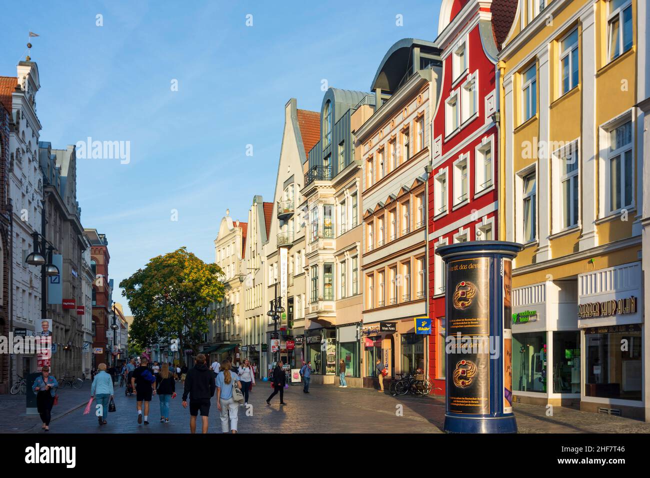 Rostock, street Kröpeliner Straße, pedestrian zone in Ostsee (Baltic ...